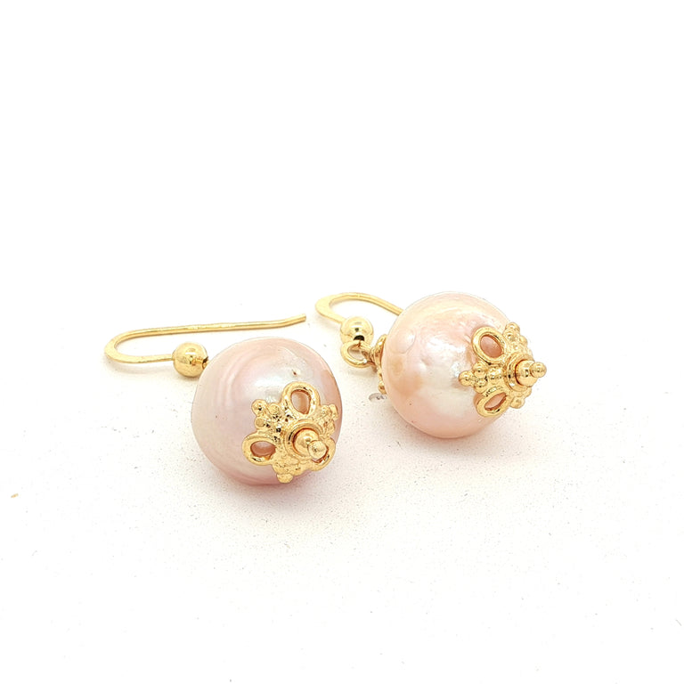 Boho-Ohrringe mit Barock-Perlen 12 mm