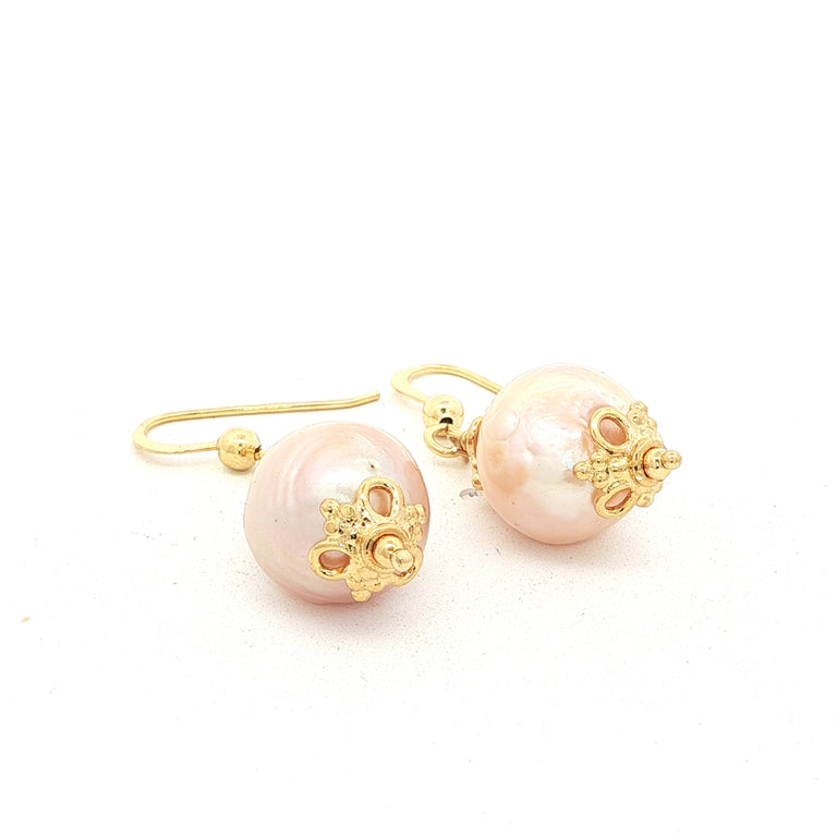 Boho-Ohrringe mit Barock-Perlen 12 mm