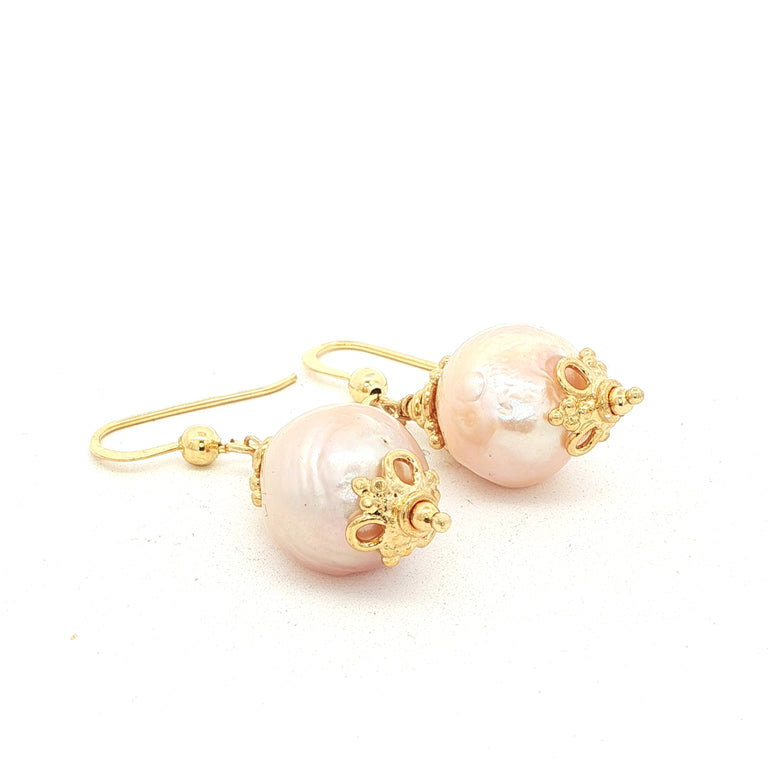 Boho-Ohrringe mit Barock-Perlen 12 mm