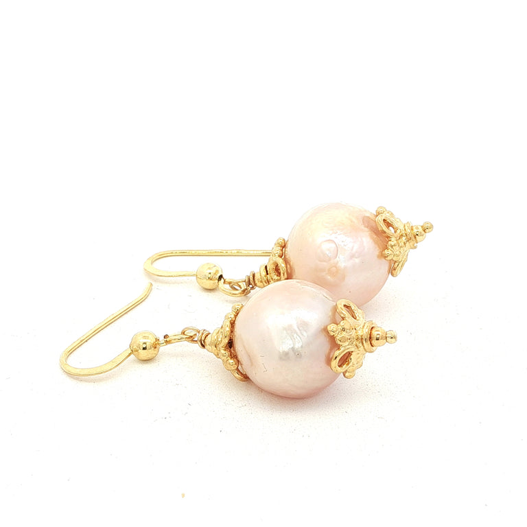 Boho-Ohrringe mit Barock-Perlen 12 mm