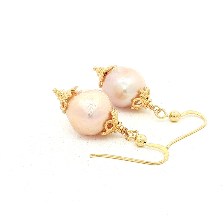 Boho-Ohrringe mit Barock-Perlen 12 mm
