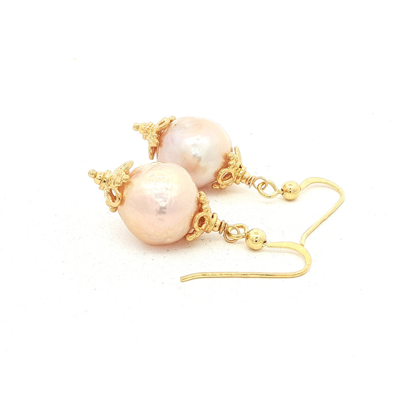 Boho-Ohrringe mit Barock-Perlen 12 mm