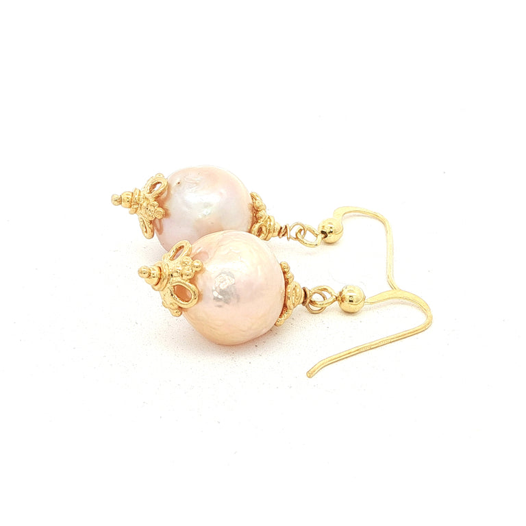 Boho-Ohrringe mit Barock-Perlen 12 mm