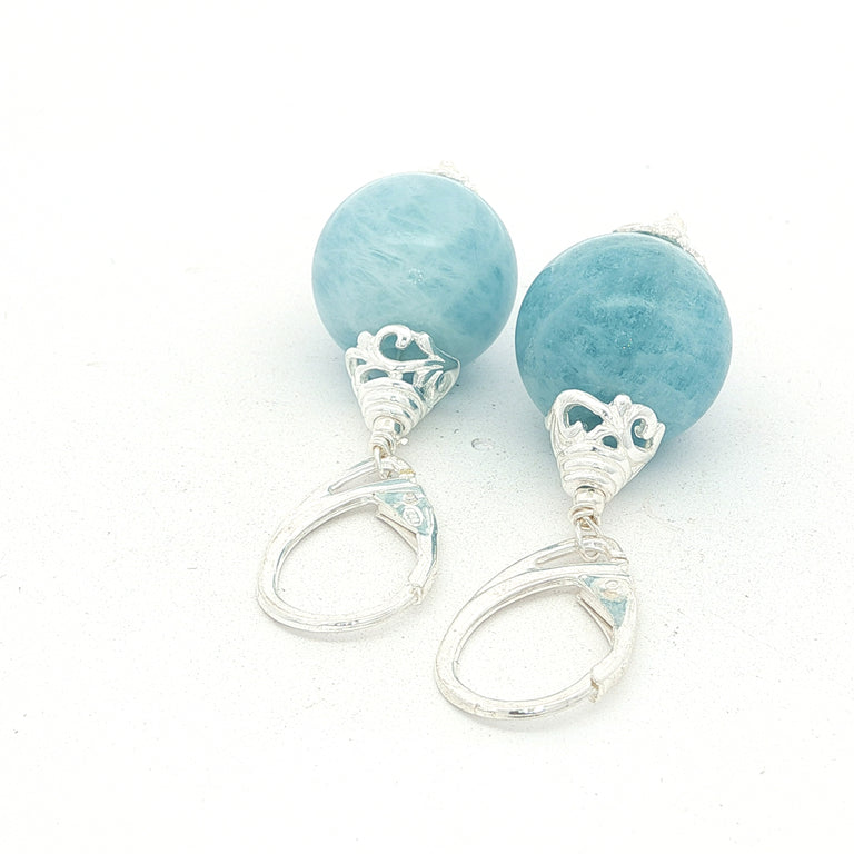 Ohrhänger mit Aquamarin 14 mm