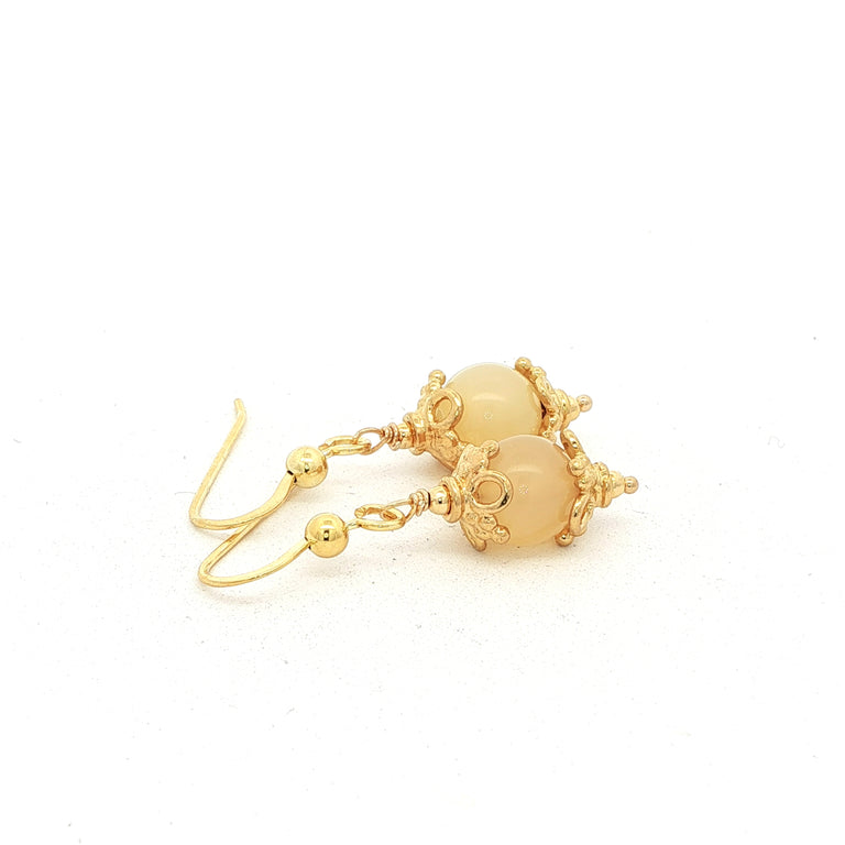 Barocke Ohrringe mit Honig Opal