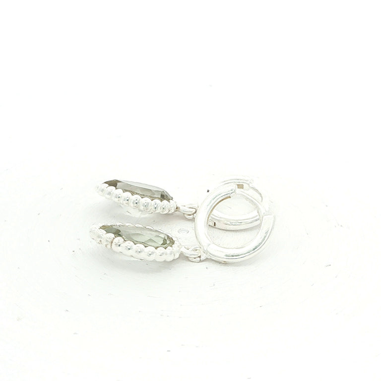 10 mm Creolen mit grünem Amethyst