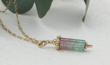 Halskette 50 cm mit Wassermelone Turmalin Unikate