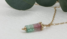 Halskette 50 cm mit Wassermelone Turmalin Unikate