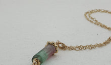 Halskette 50 cm mit Wassermelone Turmalin Unikate