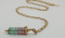 Halskette 50 cm mit Wassermelone Turmalin Unikate