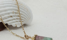 Halskette 50 cm mit Wassermelone Turmalin Unikate