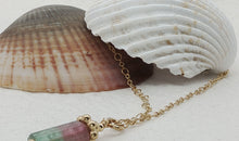 Halskette 50 cm mit Wassermelone Turmalin Unikate