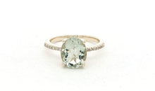 Ring ELLA  mit Diamanten und grünem Amethyst 9 Karat Gold