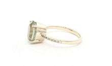 Ring ELLA  mit Diamanten und grünem Amethyst 9 Karat Gold
