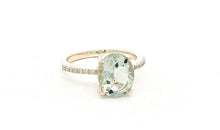 Ring ELLA  mit Diamanten und grünem Amethyst 9 Karat Gold