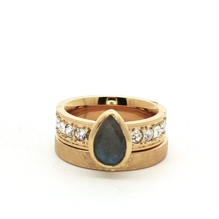 Ring-Set mit Labradorit