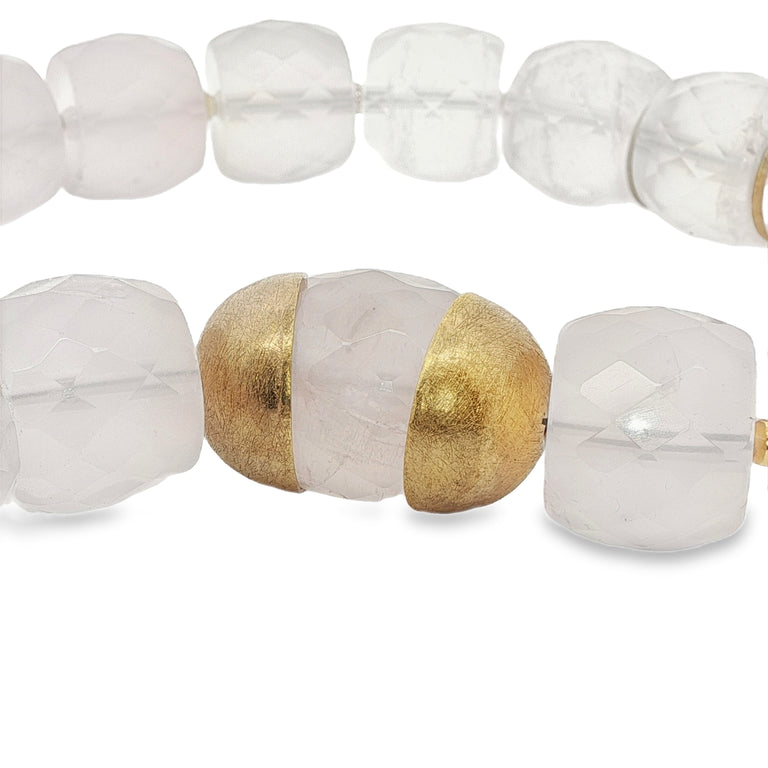 Statement-Collier aus Rosenquarz