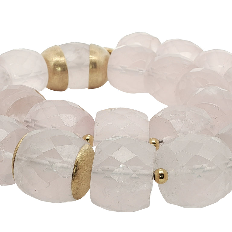 Statement-Collier aus Rosenquarz