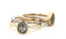 Unikate Ring Gelb 9 Karat Gold mit Salt & Pepper Diamant
