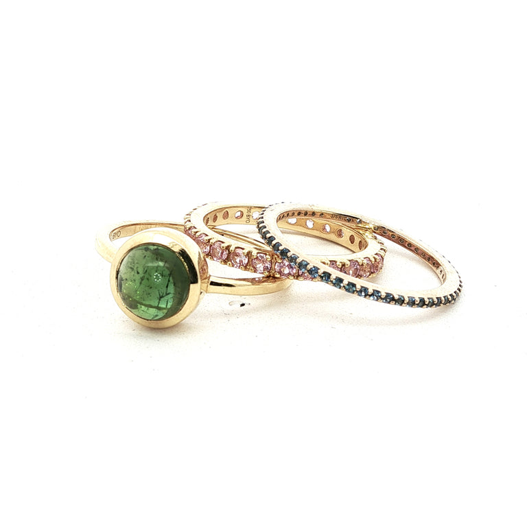 Unikate Ring  18 Karat Gelb Gold grüner Turmalin