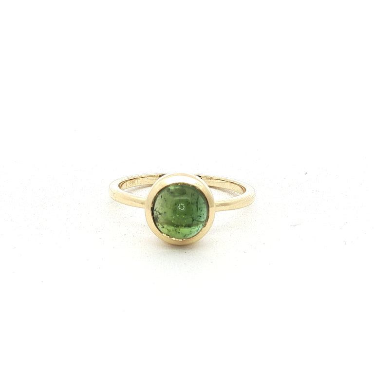Unikate Ring  18 Karat Gelb Gold grüner Turmalin