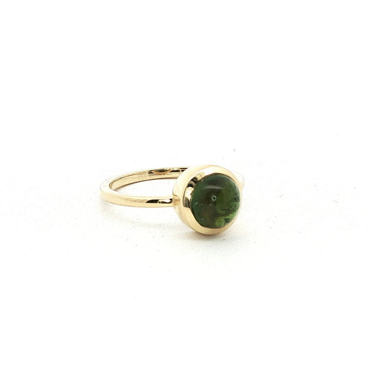Unikate Ring  18 Karat Gelb Gold grüner Turmalin
