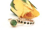Unikate Ring  18 Karat Gelb Gold grüner Turmalin
