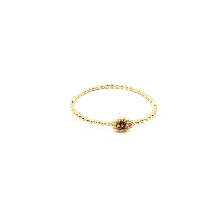9 Karat Gelb Gold mit Granat