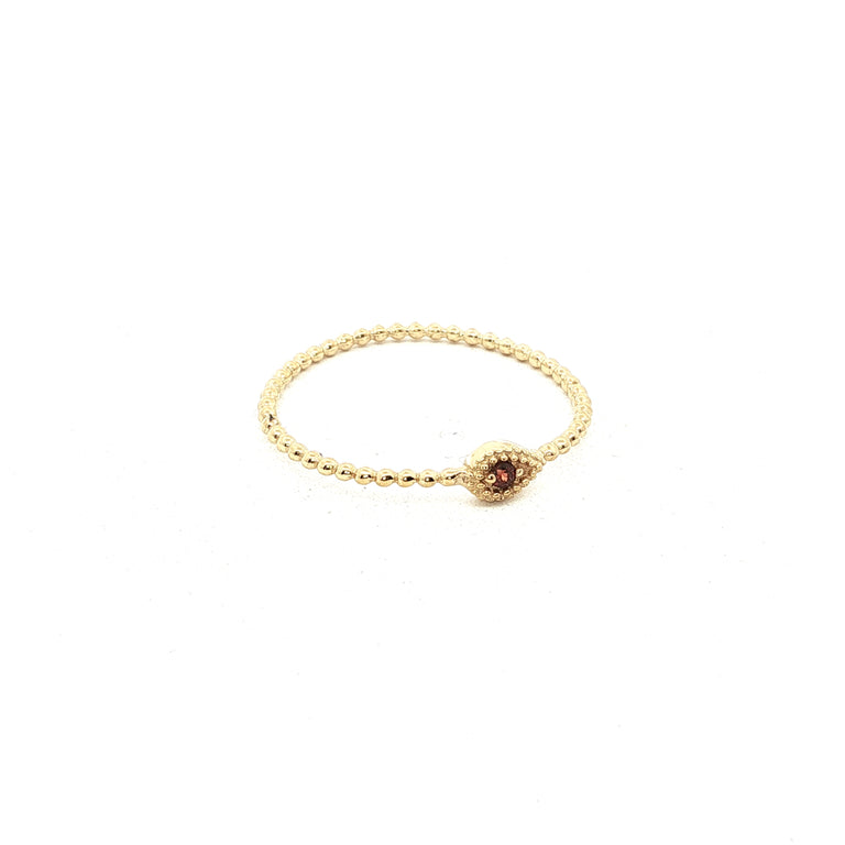 9 Karat Gelb Gold mit Granat
