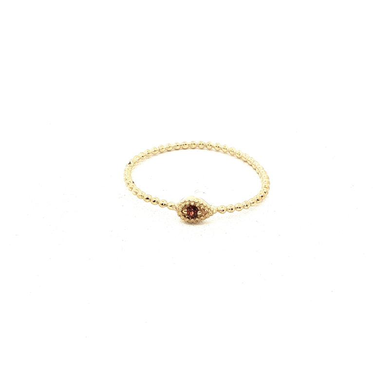 9 Karat Gelb Gold mit Granat