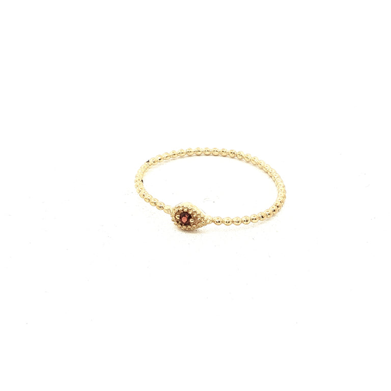 9 Karat Gelb Gold mit Granat
