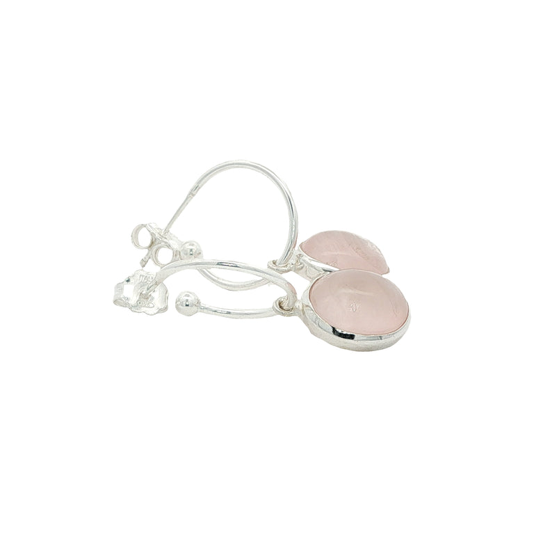 Halbcreolen EMELINA mit Rosenquarz