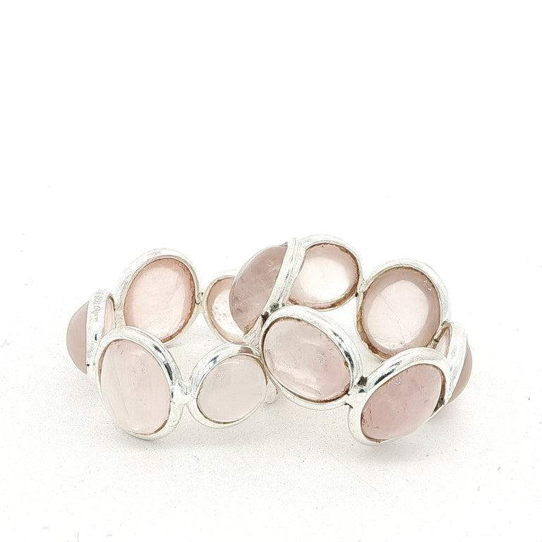 Ring MIRALIA Eternity Rosenquarz Silber
