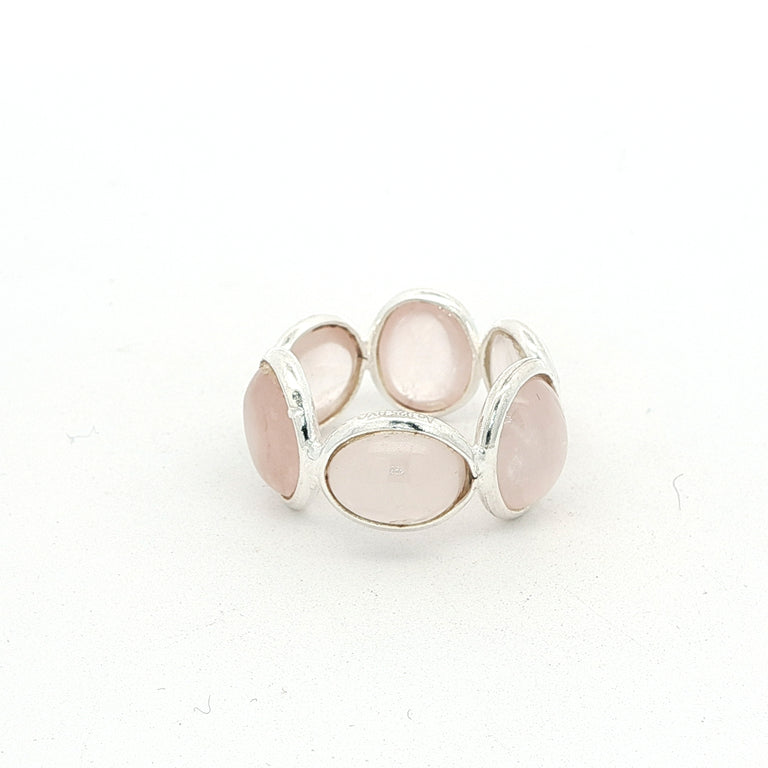 Ring MIRALIA Eternity Rosenquarz Silber