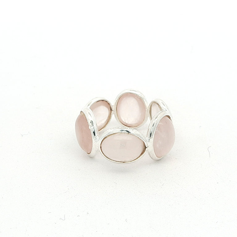 Ring MIRALIA Eternity Rosenquarz Silber