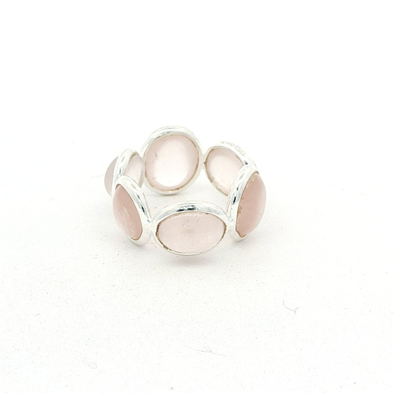 Ring MIRALIA Eternity Rosenquarz Silber
