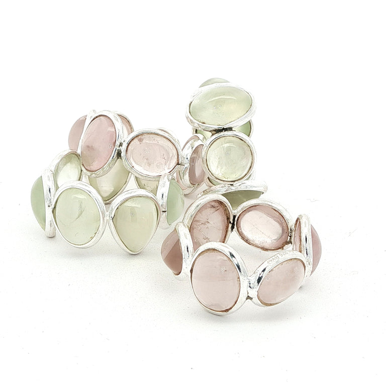 Ring MIRALIA Eternity Rosenquarz Silber