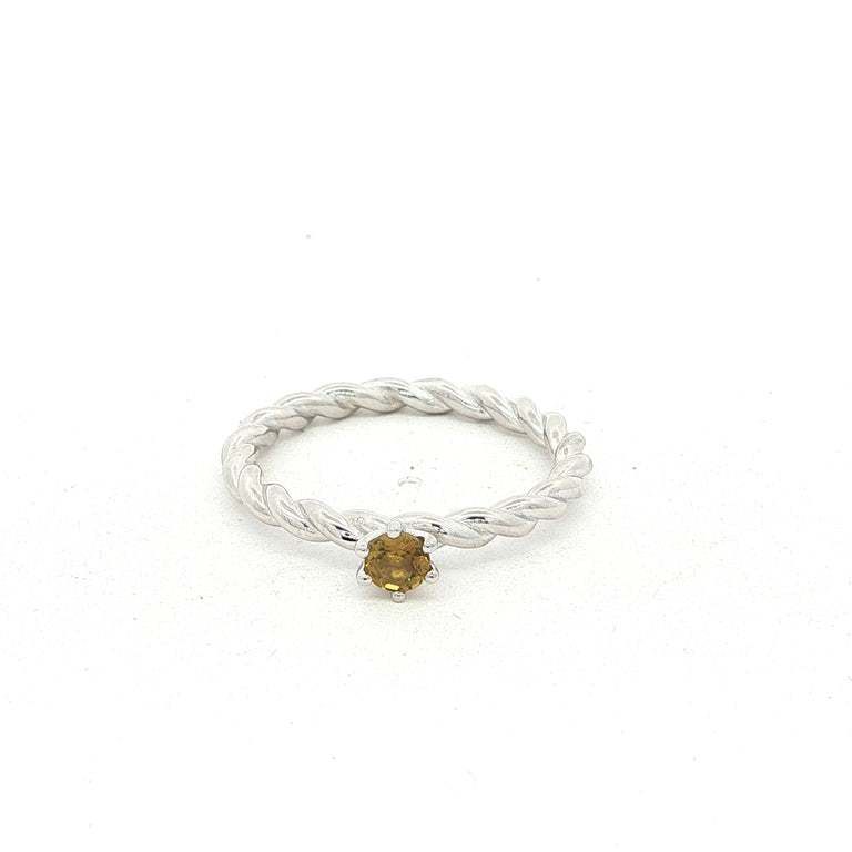 Ring TWIST mit grünem Turmalin