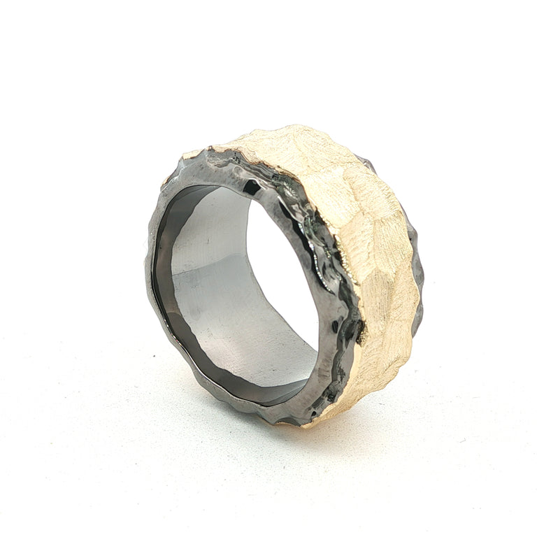 Ring MARIUS schwarz-gelb 12mm breit