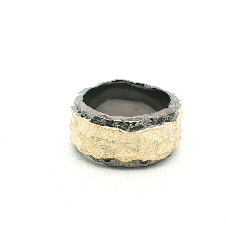 Ring MARIUS schwarz-gelb 12mm breit