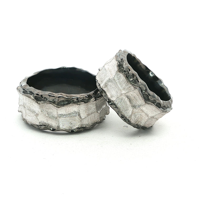 Ring MARIUS schwarz-weiss 12mm breit
