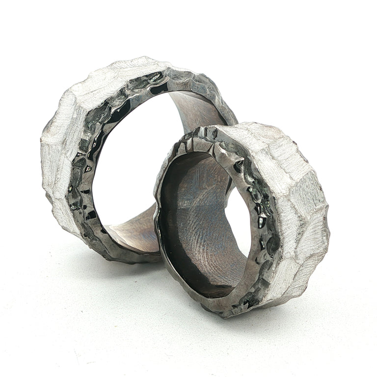 Ring MARIUS schwarz-weiss 12mm breit