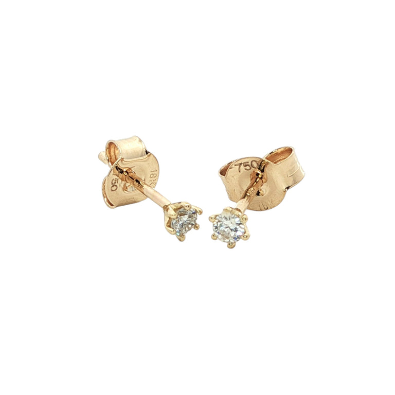 Ohrstecker BRIANA mit Diamant Full Cut 2.5 mm 18 K Gelbgold
