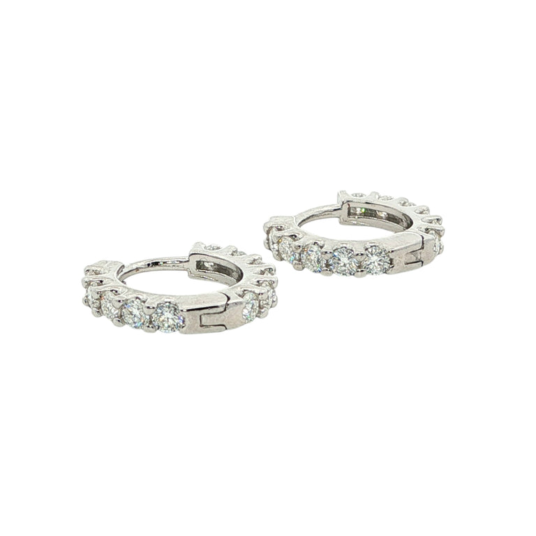 12 mm Moissanite Sterling Silber Creolen