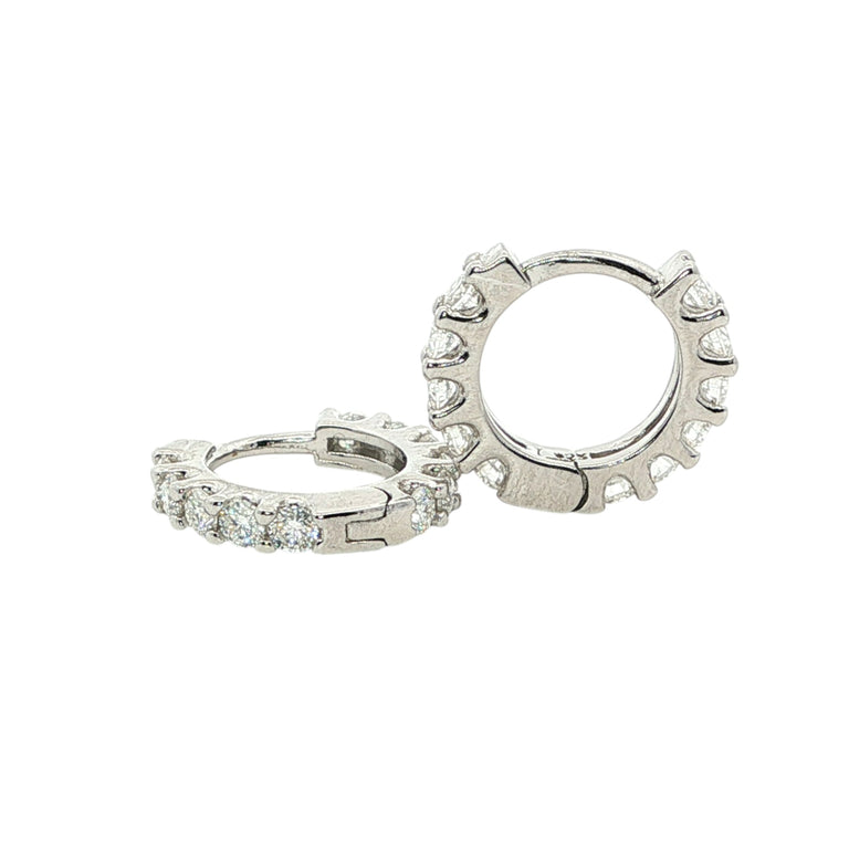 12 mm Moissanite Sterling Silber Creolen