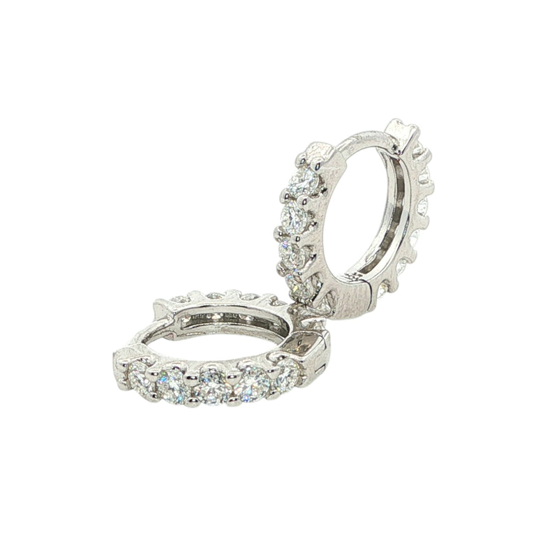12 mm Moissanite Sterling Silber Creolen