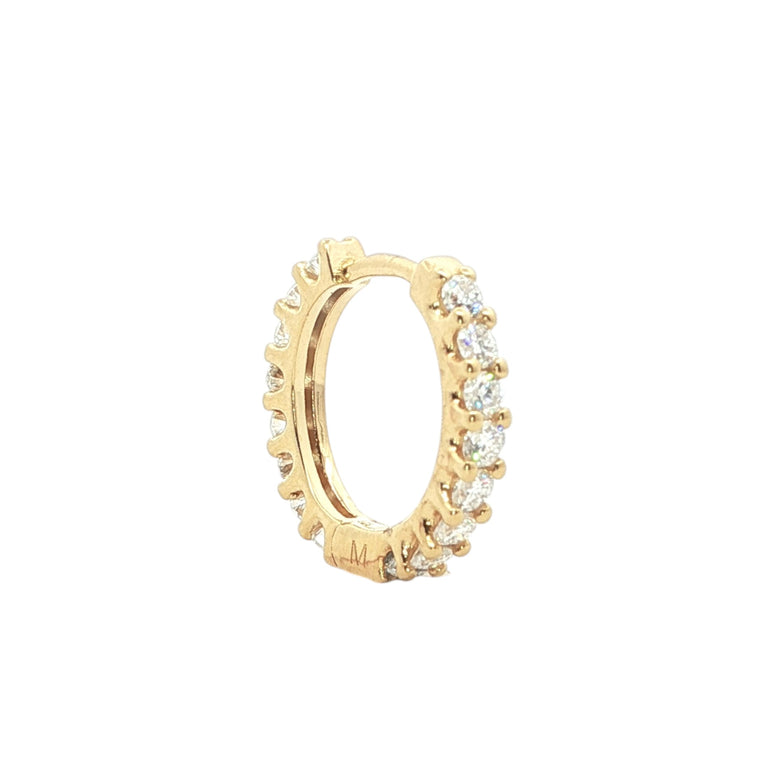 Einzeln Creole 12 mm Moissanite