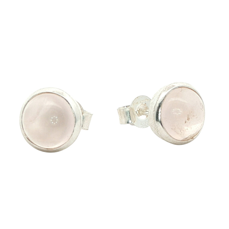 Ohrstecker aus Silber mit 7 mmRosenquarz