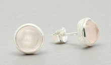 Ohrstecker aus Silber mit 7 mmRosenquarz