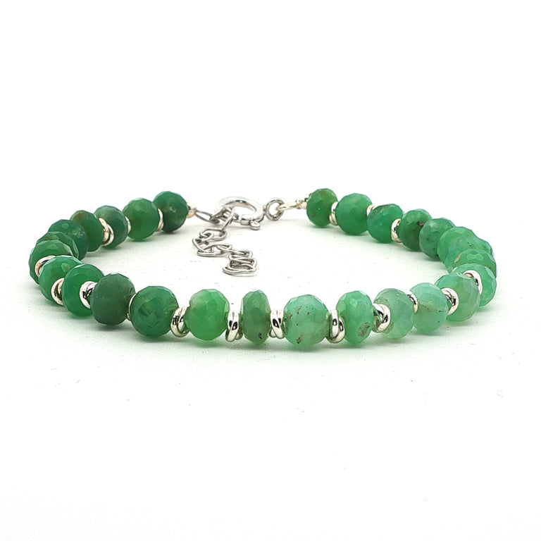 Sterling Silber Unikat Armband mit Chrysopras